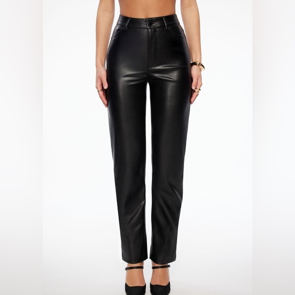 Dynamite Gisele Straight Leg Faux Leather Pants size 6 in Black - Picture 5 of 6